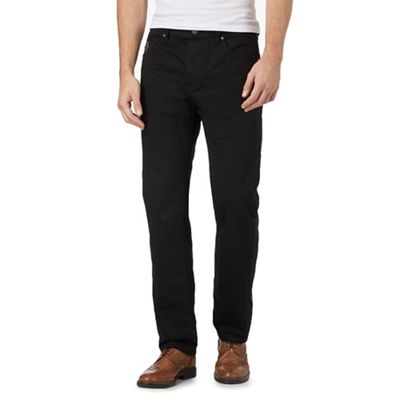 Black waffle textured trousers